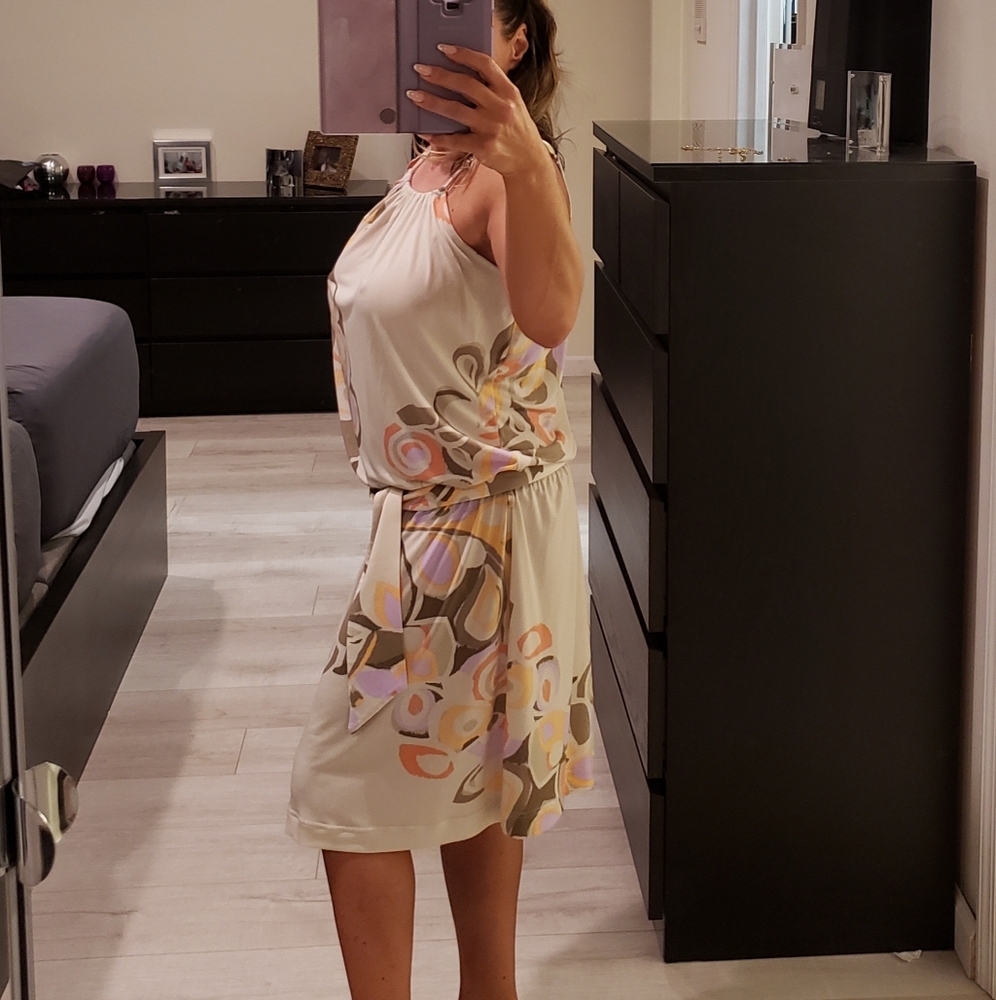 Sinequanon EUC cream floral summer dress small - Picture 8 of 10